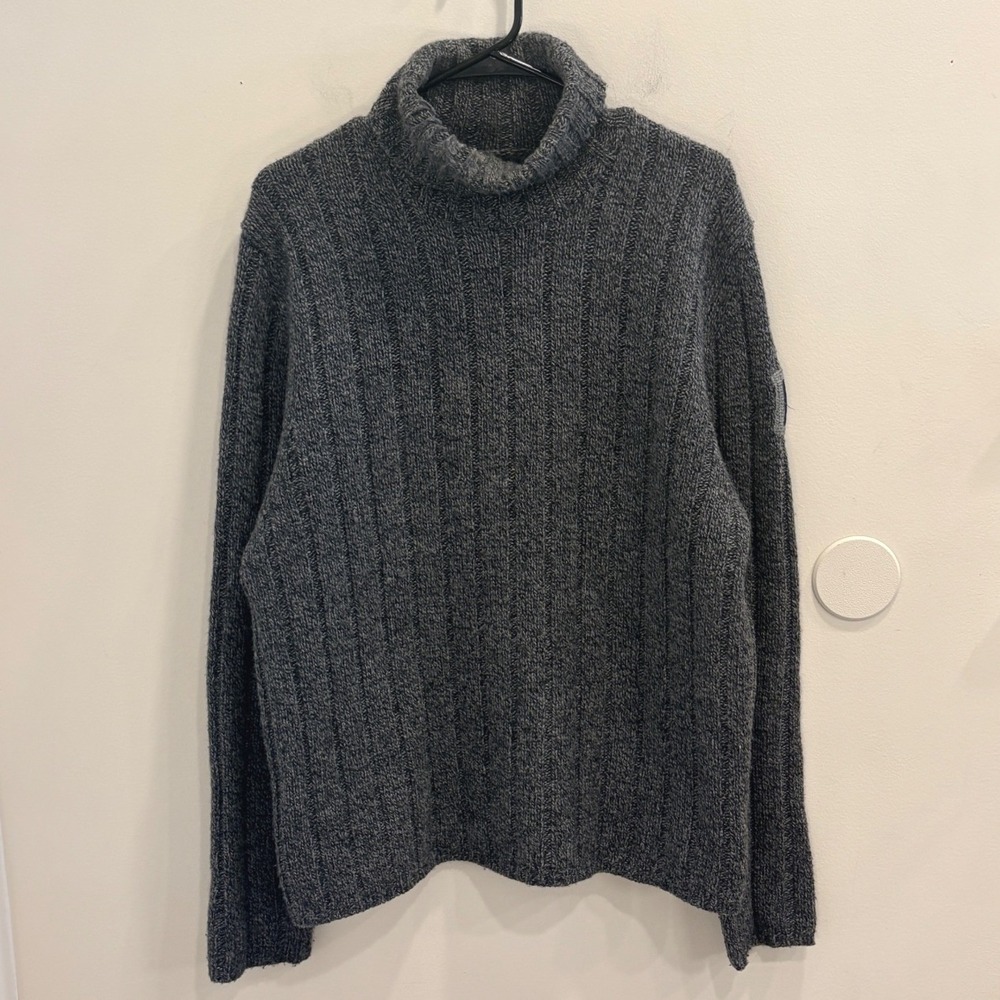 VTG Y2K Abercrombie & Fitch Gray Lambswool Blend Ribbed Turtleneck Sweater XL